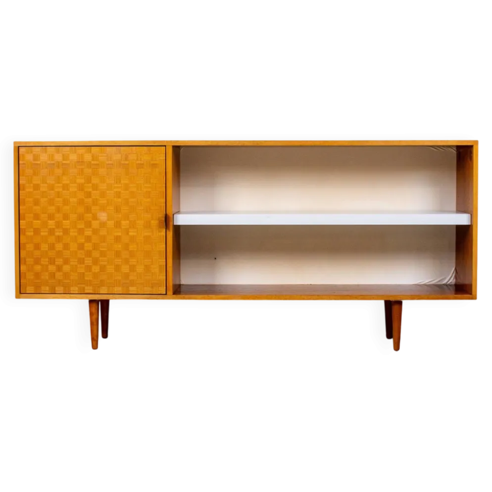 Buffet vintage en teck et noyer, haut de gamme, des années 50.