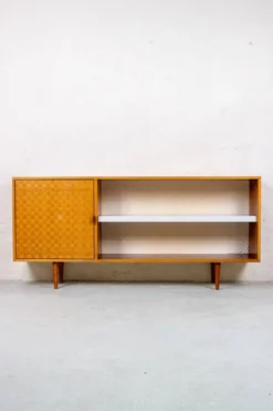 Buffet vintage en teck et noyer, haut de gamme, des années 50.
