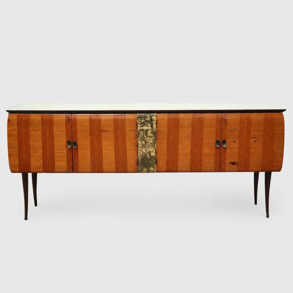 Buffet vintage italien avec plateau en verre – dans le style de Vittorio Dassi
