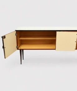 Buffet vintage italien avec plateau en verre – dans le style de Vittorio Dassi