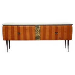 Buffet vintage italien avec plateau en verre – dans le style de Vittorio Dassi