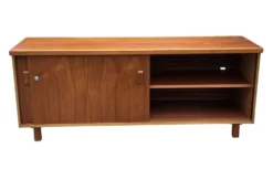 Buffet vintage Lowboard Meuble TV années 1960 Teck
