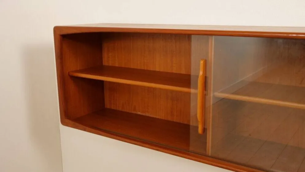Buffet vintage | Porte coulissante en verre | Flottant | 160 cm
