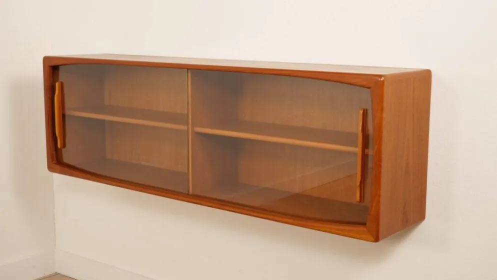 Buffet vintage | Porte coulissante en verre | Flottant | 160 cm