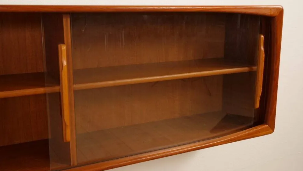 Buffet vintage | Porte coulissante en verre | Flottant | 160 cm