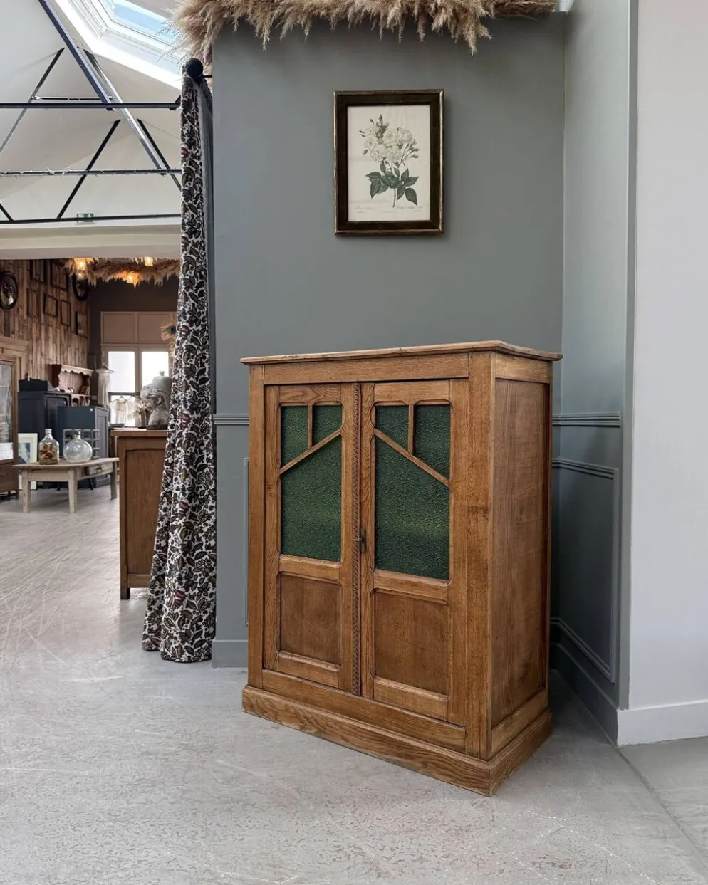 Buffet vitré Art Déco en chêne (rénové)