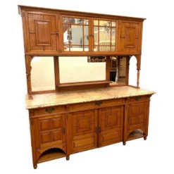 Buffet vitrine de style Louis XVI en bois massif XIX siècle