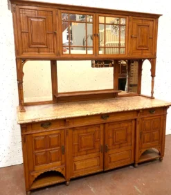 Buffet vitrine de style Louis XVI en bois massif XIX siècle