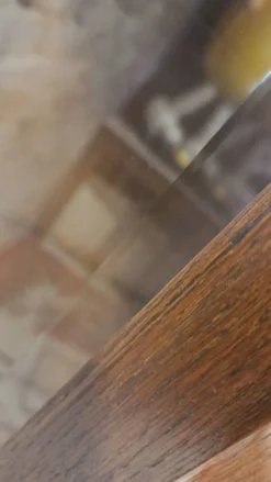 Buffet vitrine deux corps vintage en chêne années 50