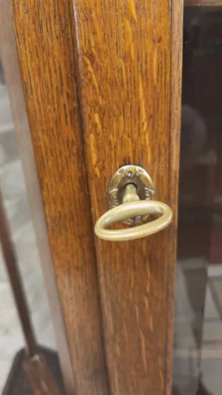 Buffet vitrine deux corps vintage en chêne années 50