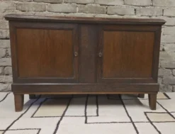 Buffet vitrine deux corps vintage en chêne années 50