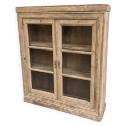 Buffet vitrine en chêne – 2 portes avec vitres