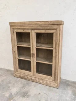 Buffet vitrine en chêne – 2 portes avec vitres