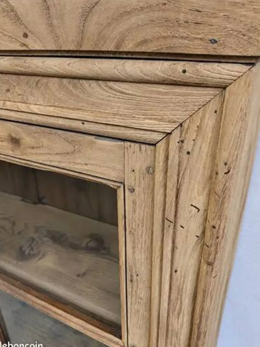Buffet vitrine en chêne – 2 portes avec vitres
