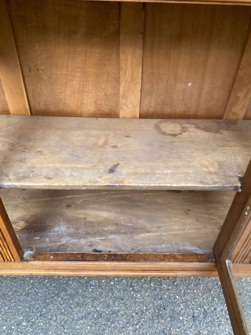 Buffet vitrine vintage art déco 1940 en chêne massif idéal meuble TV