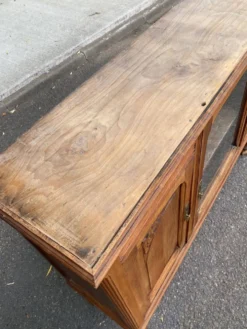 Buffet vitrine vintage art déco 1940 en chêne massif idéal meuble TV