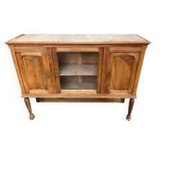 Buffet vitrine vintage art déco 1940 en chêne massif idéal meuble TV