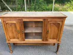 Buffet vitrine vintage art déco 1940 en chêne massif idéal meuble TV