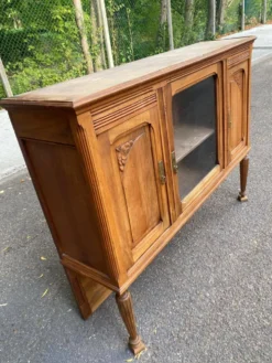 Buffet vitrine vintage art déco 1940 en chêne massif idéal meuble TV