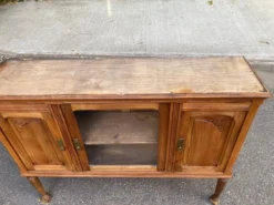 Buffet vitrine vintage art déco 1940 en chêne massif idéal meuble TV