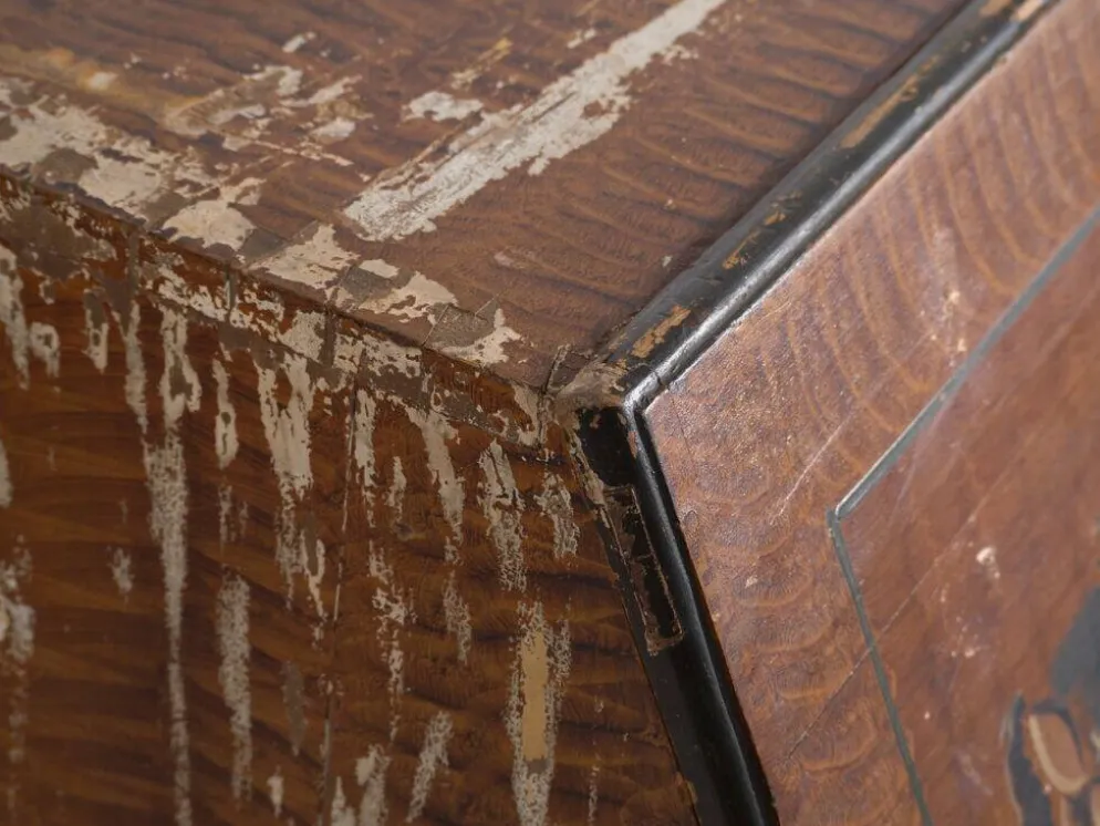 Bureau abattant suédois peint ancien – meuble folk scandinave – année 1783