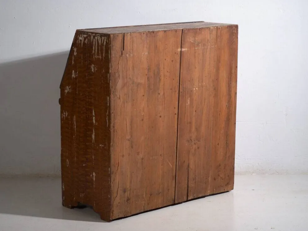 Bureau abattant suédois peint ancien – meuble folk scandinave – année 1783