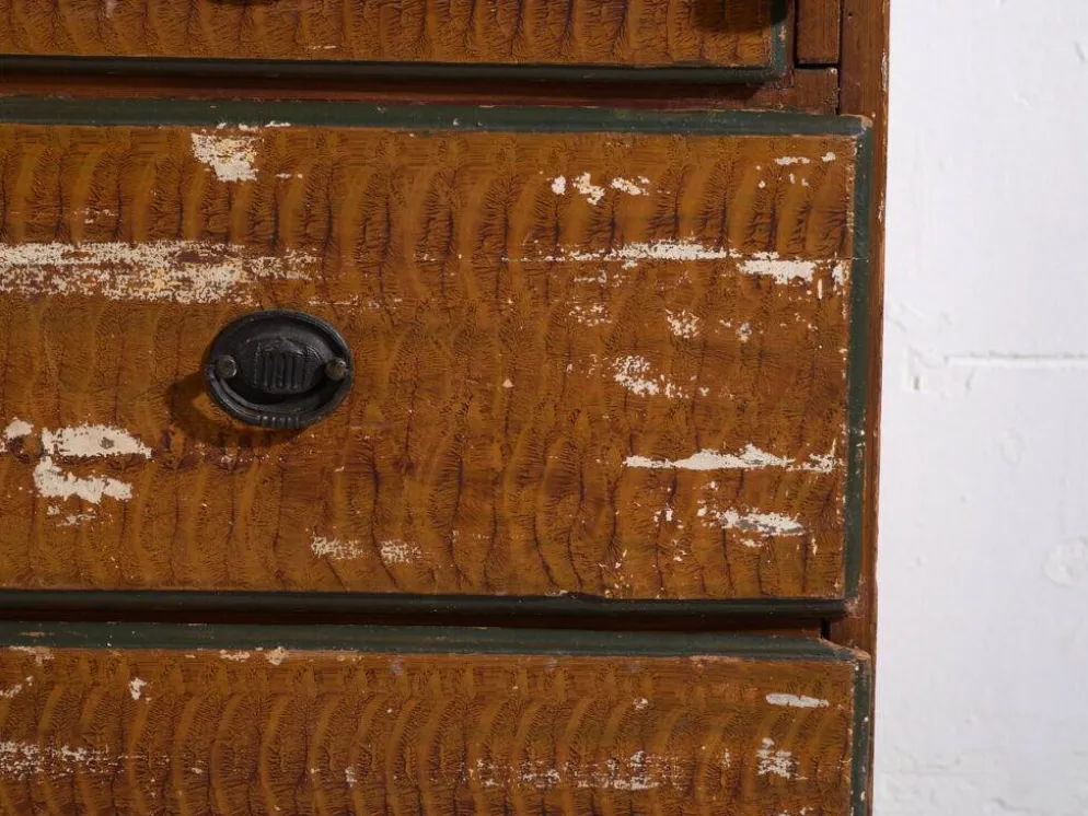 Bureau abattant suédois peint ancien – meuble folk scandinave – année 1783