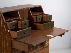 Bureau abattant suédois peint ancien – meuble folk scandinave – année 1783