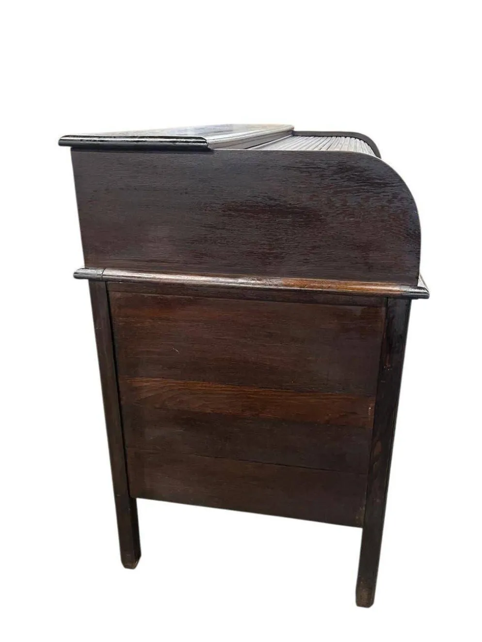 Bureau américain vintage en bois avec volet roulant