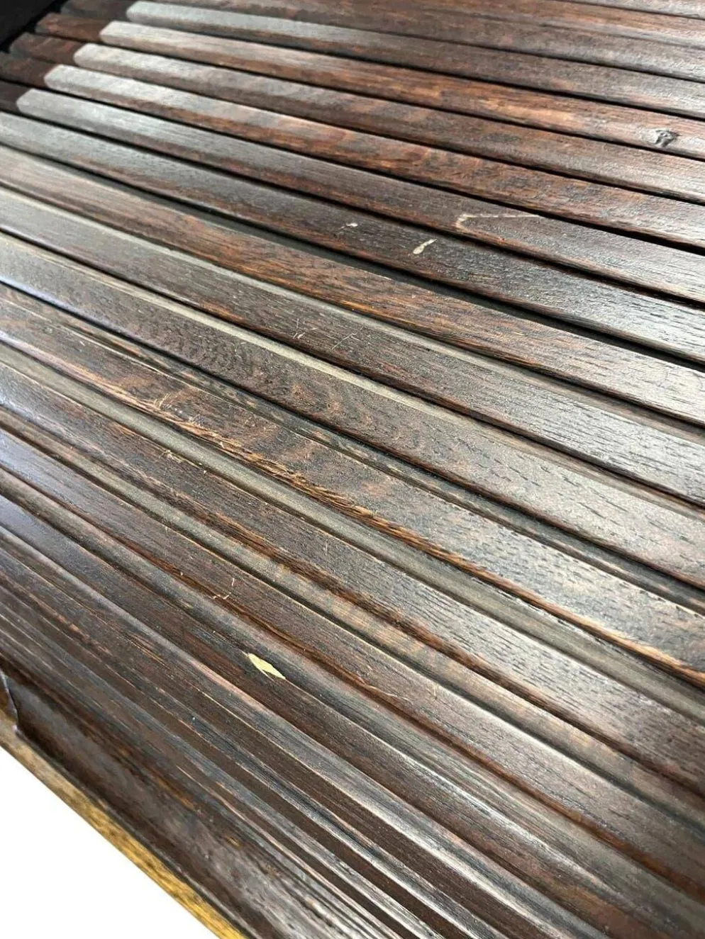 Bureau américain vintage en bois avec volet roulant