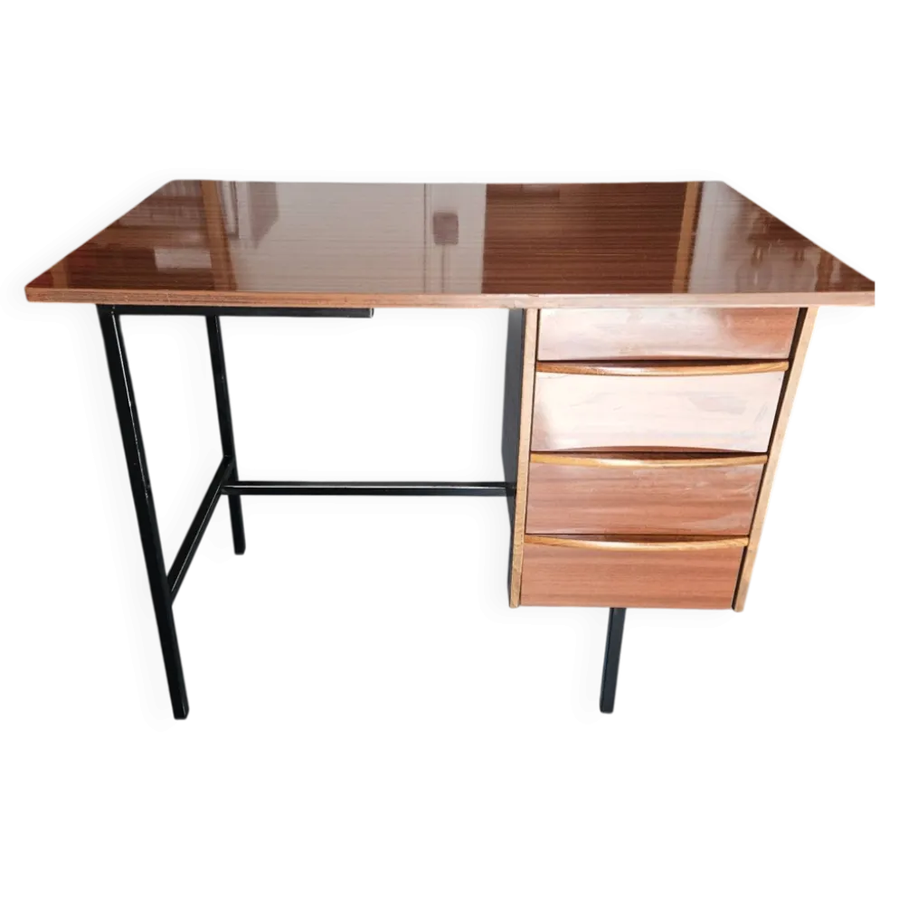 Bureau ancien en bois et fer