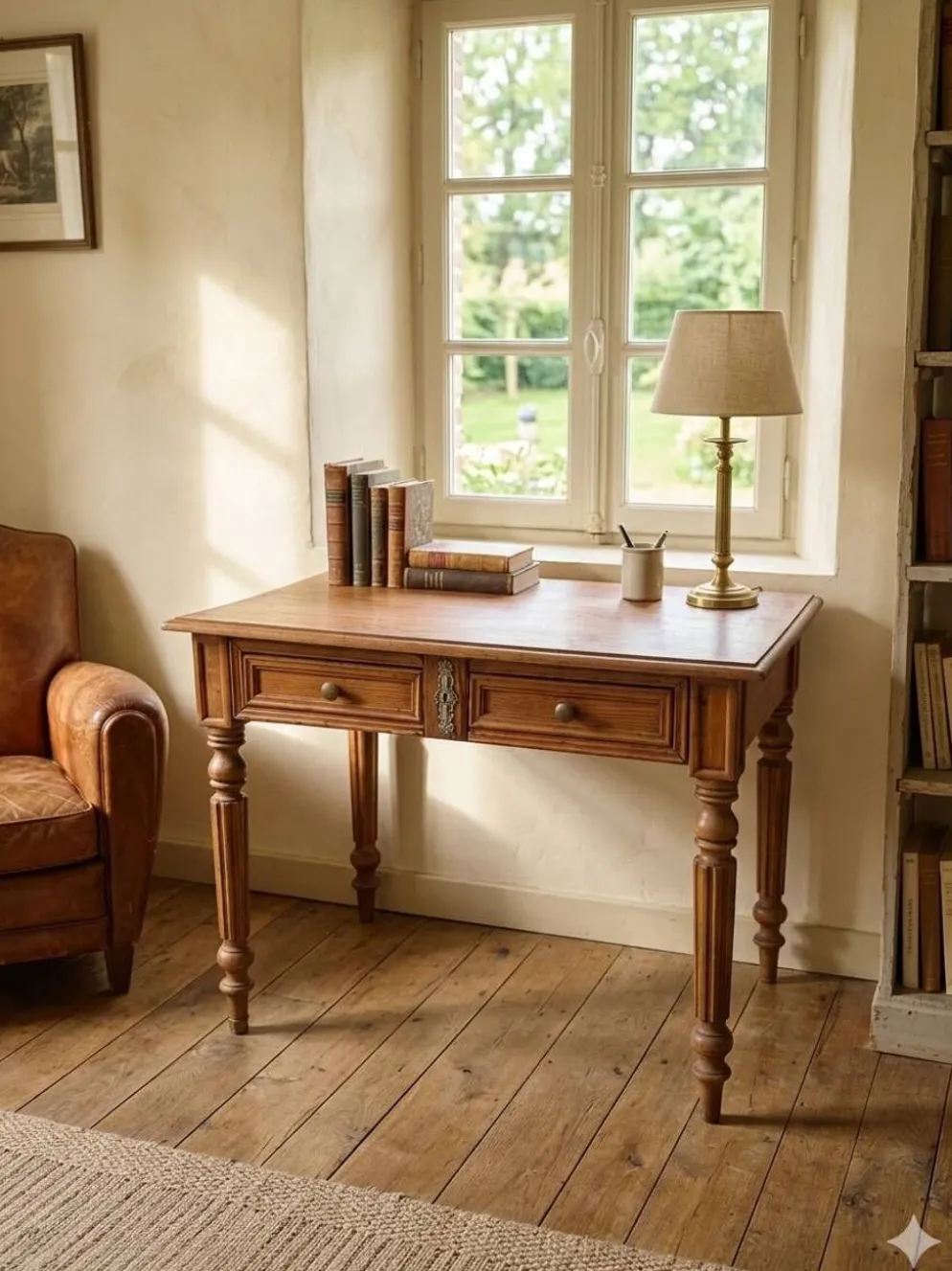 Bureau ancien en pitchpin
