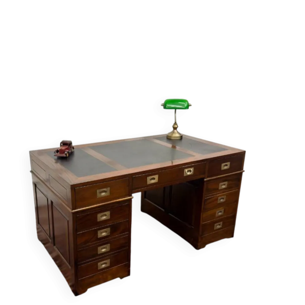 Bureau anglais classique avec cuir noir