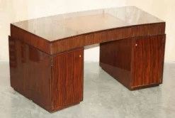 Bureau Art Déco Ralph Lauren Macassar & cuir