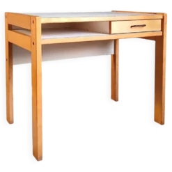 Bureau A. Sornay (dlg) en hêtre massif & stratifié blanc