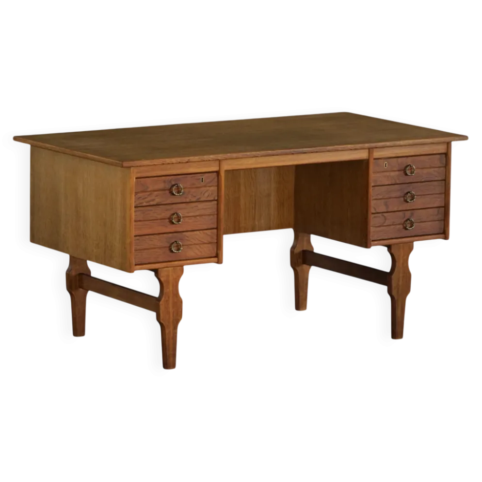 Bureau autoportant en Oak par Henning Kjærnulf, Modernité danoise du milieu du siècle, années 1950