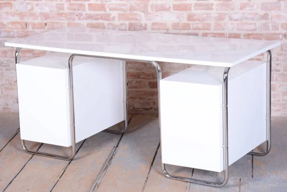 Bureau Bauhaus en acier chromé par Marcel Breuer, tchèque, années 1930