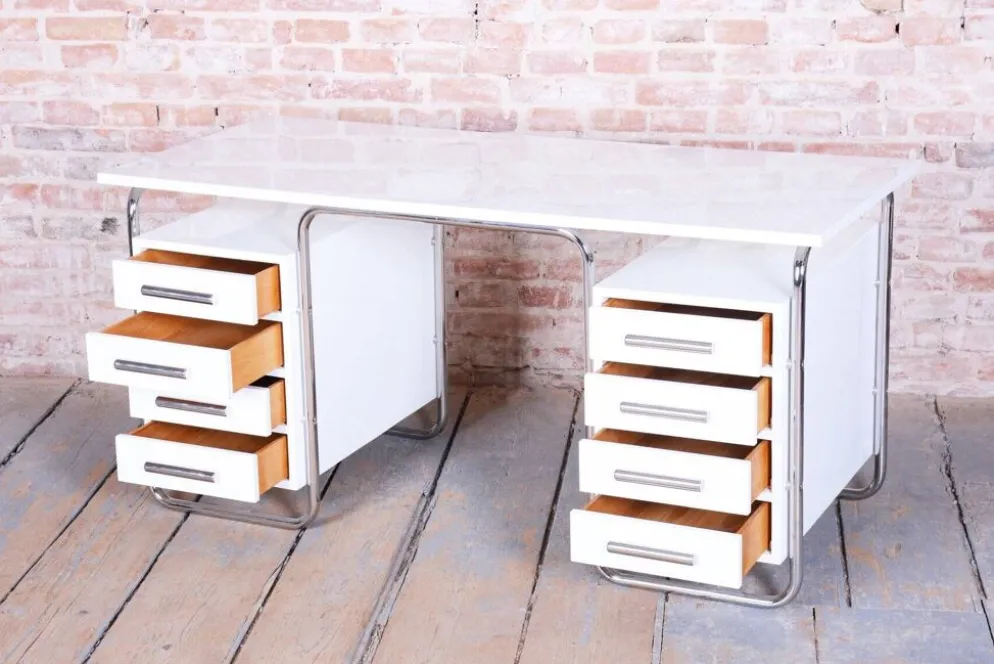 Bureau Bauhaus en acier chromé par Marcel Breuer, tchèque, années 1930