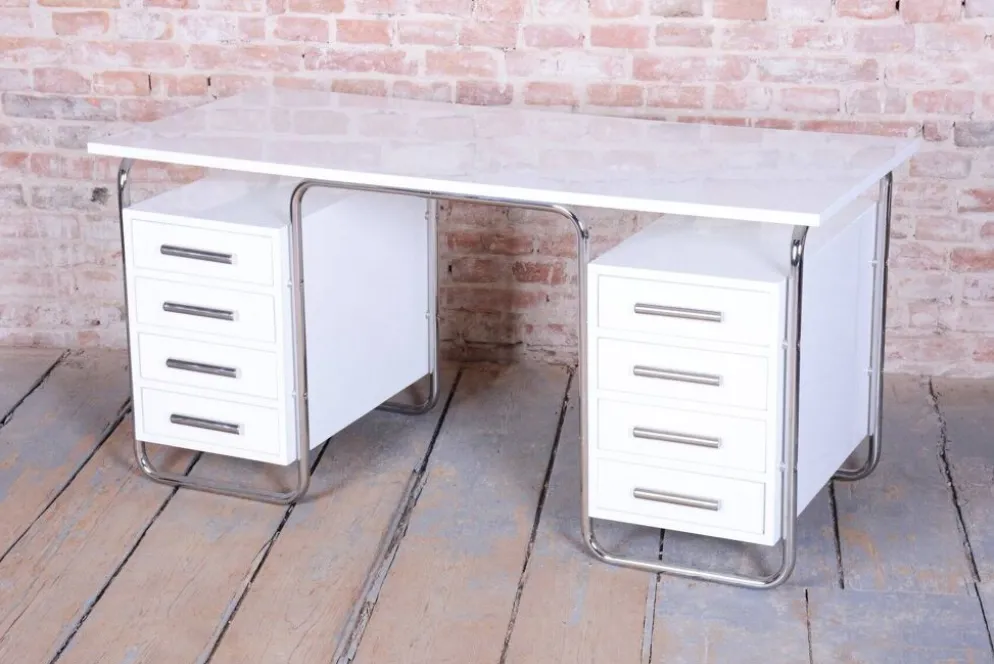 Bureau Bauhaus en acier chromé par Marcel Breuer, tchèque, années 1930
