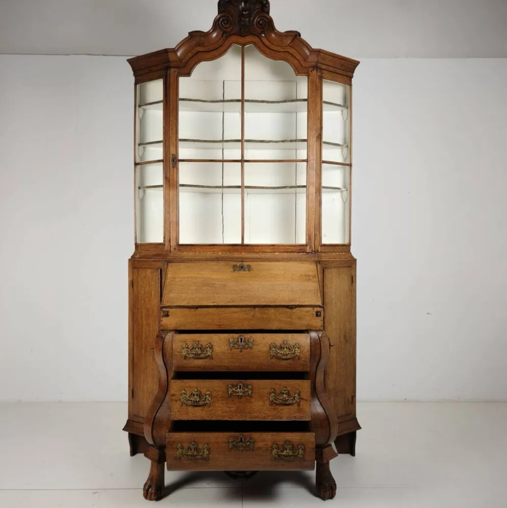 Bureau bibliothèque en chêne néerlandais, XVIIIe siècle