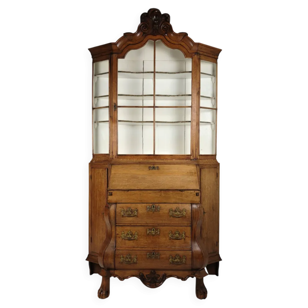 Bureau bibliothèque en chêne néerlandais, XVIIIe siècle