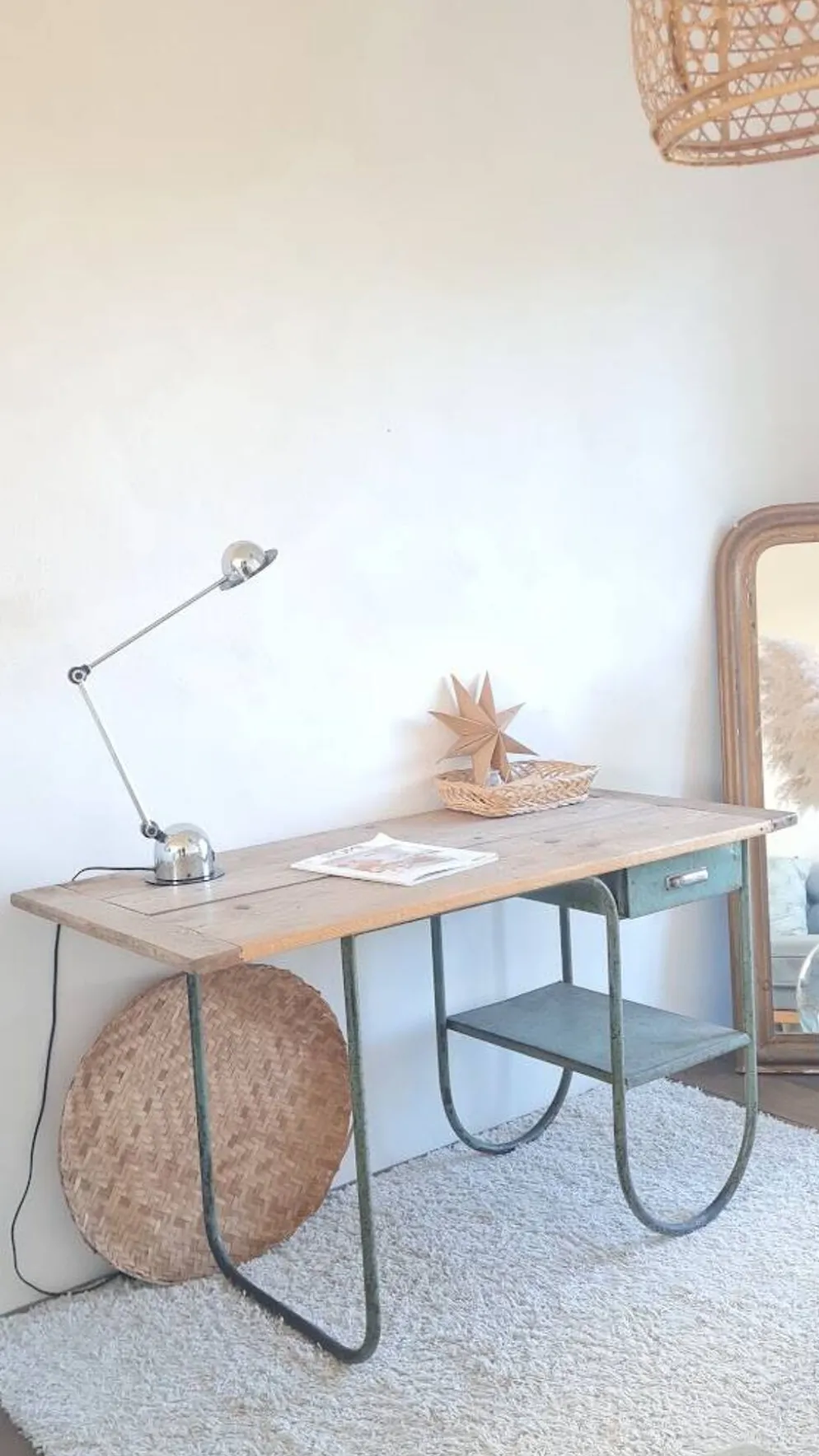 Bureau bois et métal circa années 50