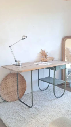 Bureau bois et métal circa années 50
