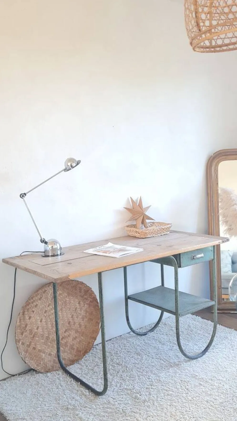 Bureau bois et métal circa années 50