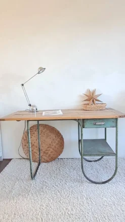 Bureau bois et métal circa années 50