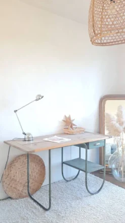 Bureau bois et métal circa années 50