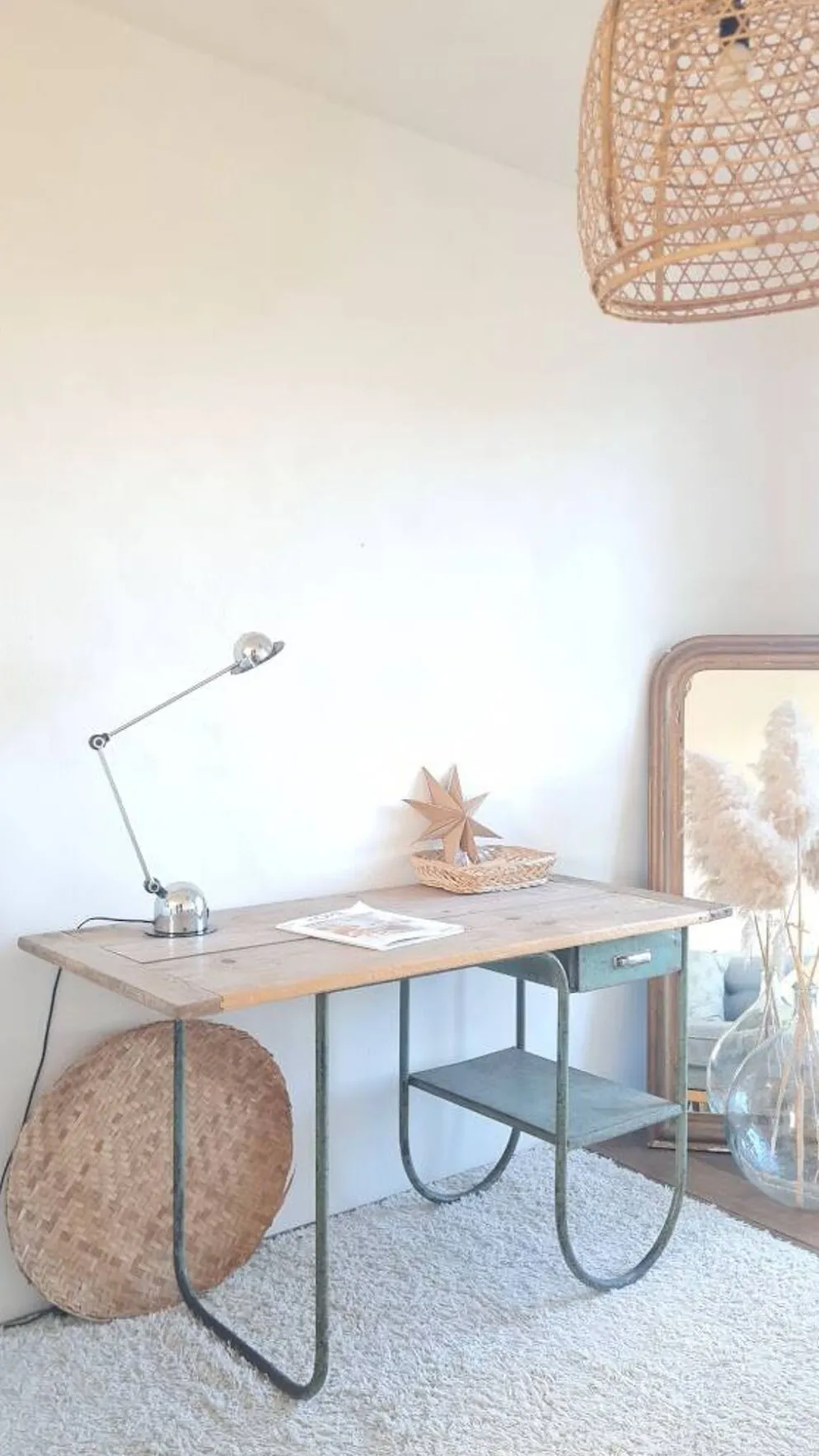 Bureau bois et métal circa années 50
