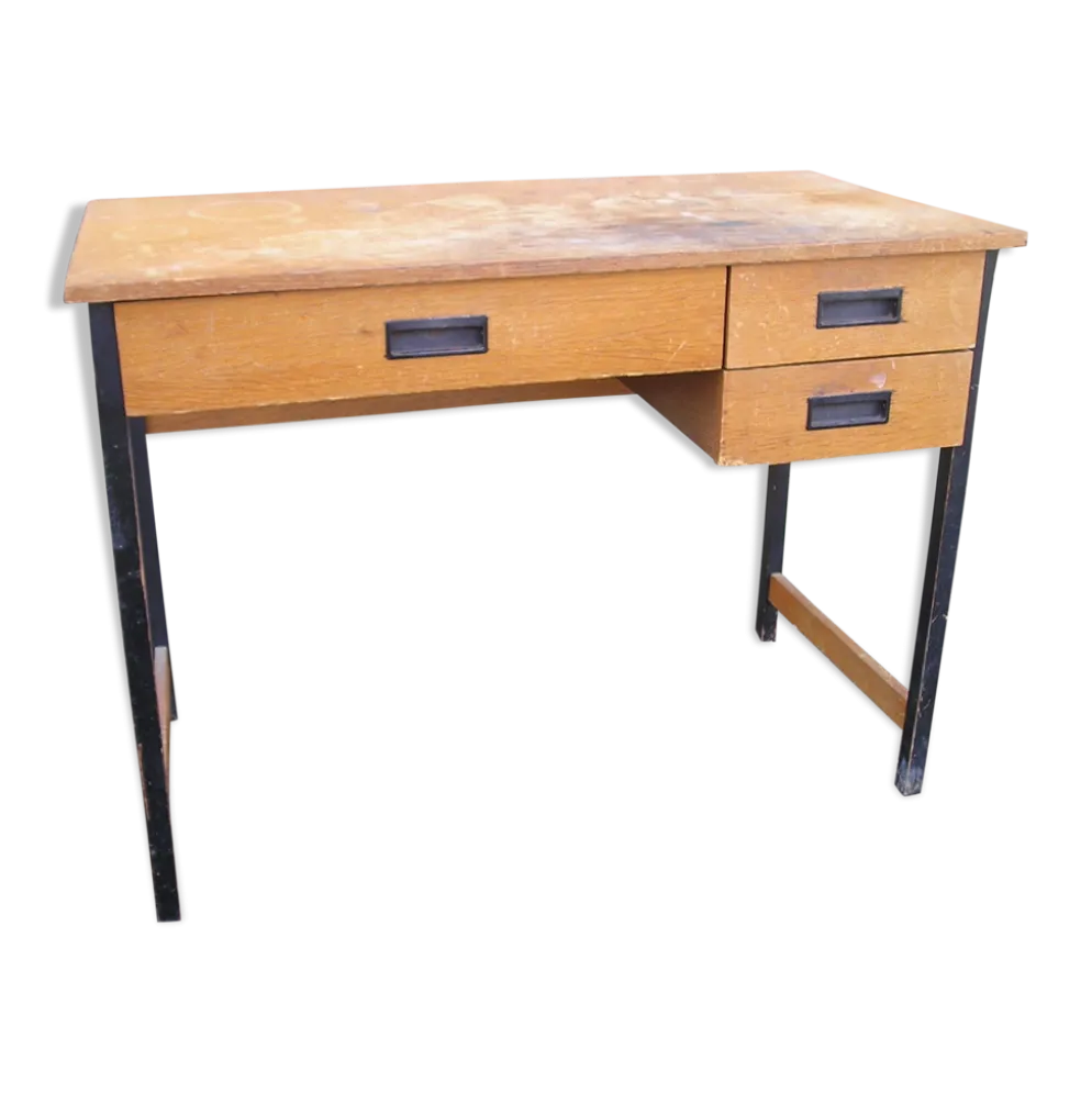 Bureau bois et métal des années 60/70