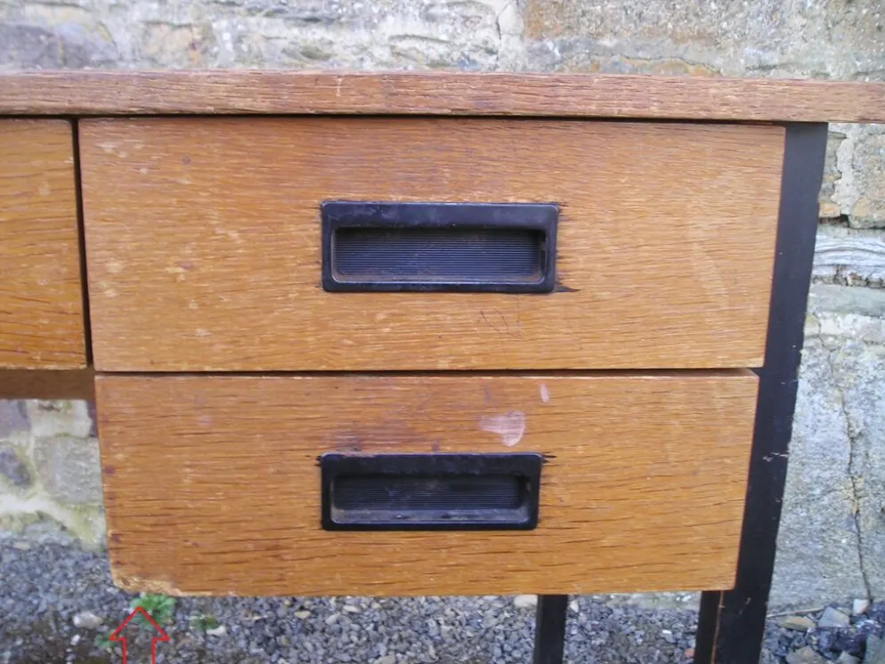 Bureau bois et métal des années 60/70
