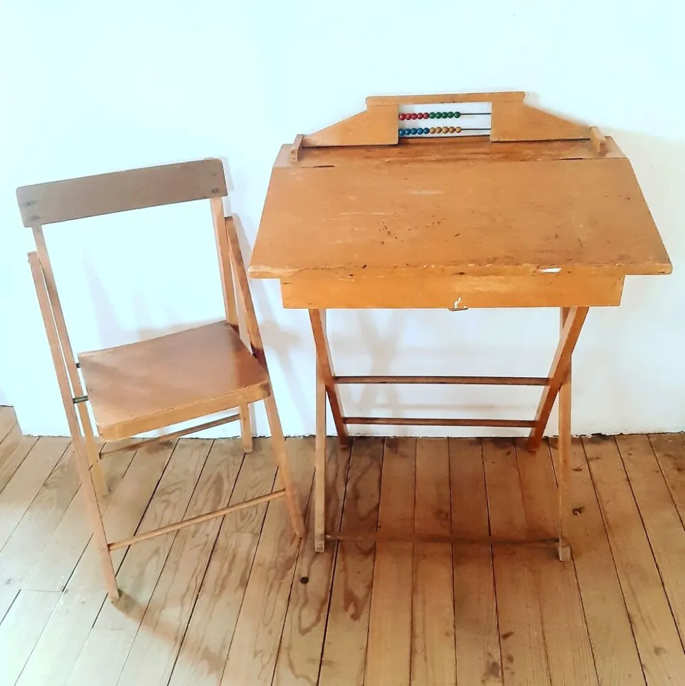 Bureau à boulier et sa chaise 1950